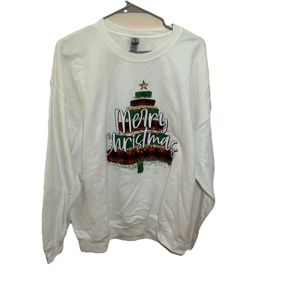 Gildan Tops - Christmas Sweatshirt, Merry and Bright, Xmas Sweatshirt, Holiday Sweatshirt